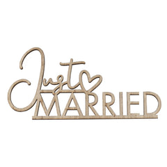 Wooden Just Married Place Setting 6pk