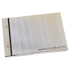 Wooden Happily Ever After Wedding Guest Book