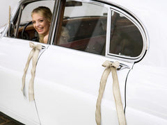 Burlap Bows Wedding Car Decoration Kit