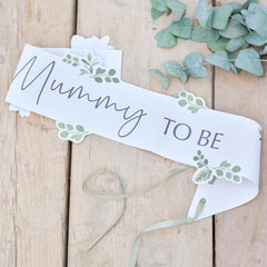 Mummy to Be Botanical Baby Shower Sash