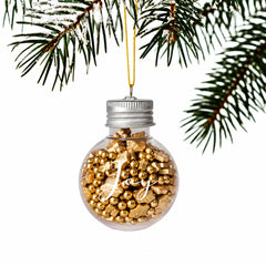 Golden Holly Sprinkle Orb Decorations