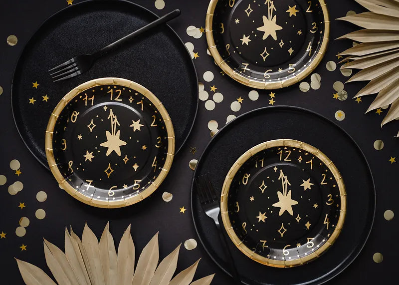 New Year's Clock Plates 6pk