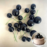 Shiny Black Cake Ball Toppers 20pk