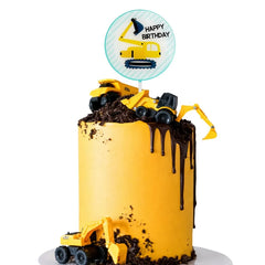 Construction Acrylic Cake Topper