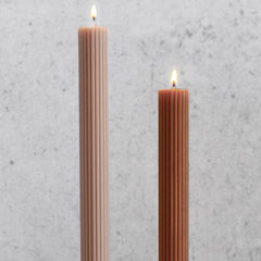 Christmas Copper Ribbed Dinner Candles