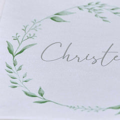 White & Green Christening Napkins 16pk