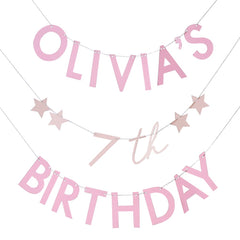 Pink Customisable Birthday Bunting