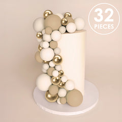 Champagne Gold Cake Ball Toppers 32pk