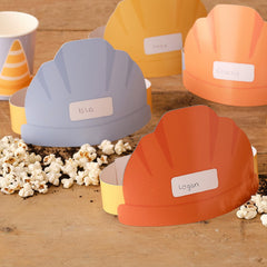 Customisable Construction Party Hats 5pk