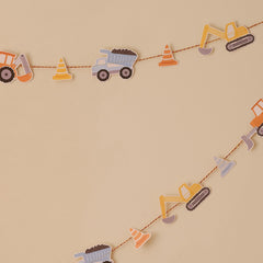 Construction Vehicle and Cone Garland