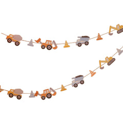 Construction Vehicle and Cone Garland