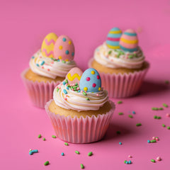 Colourful Easter Eggs Icing Decorations 8pk