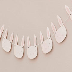 Pink & White Bunny Face Bunting