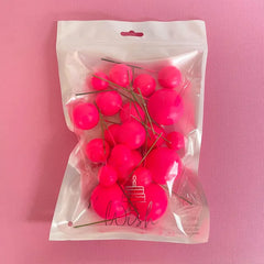 Electric Pink Cake Ball Toppers 20pk