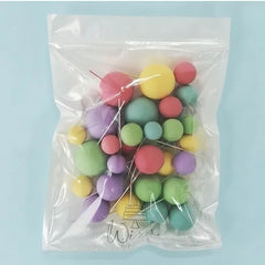 Pastel Rainbow Cake Ball Toppers 32pk