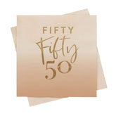 Gold Foiled Fifty Napkins 16pk