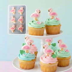 Flamingo Sugar Icing Decorations 6pk