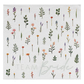 Floral Team Bride Hen Party Napkins 16pk