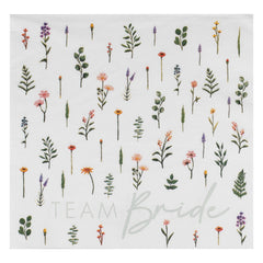 Floral Team Bride Hen Party Napkins 16pk