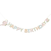 Floral Tea Party Happy Birthday Banner