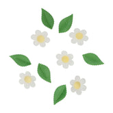 White Edible Wafer Flowers and Leaves