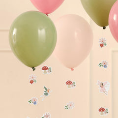 Fairy Garden Balloons with Floral Tails 5pk