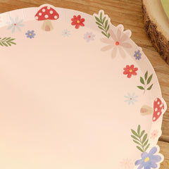 Floral Plates with Toadstools 8pk
