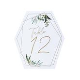 Geometric Greenery Table Numbers 12pk