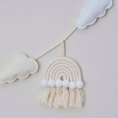 Macrame Rainbows & Clouds Nursery Baby Bunting
