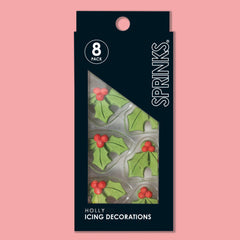 Holly Icing Decorations 8pk