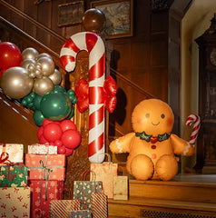 Jumbo Candy Cane with Bow Foil Balloon