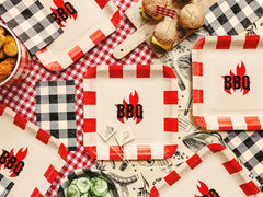 Black Gingham Large Napkins 20pk
