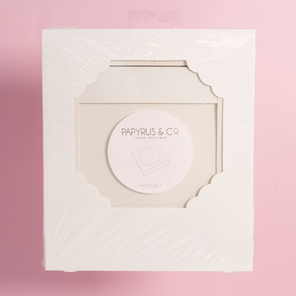 White Scalloped Large Cookie Box 5pk