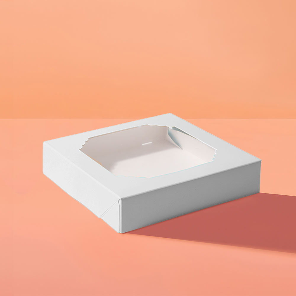 White Scalloped Large Cookie Box 5pk
