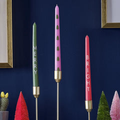 Merry & Bright Christmas Dinner Candles 3pk