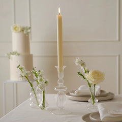 Large Clear Glass Dinner Candle Holder