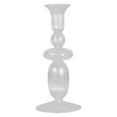 Large Clear Glass Dinner Candle Holder