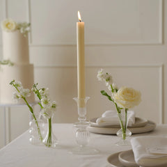 Small Clear Glass Dinner Candle Holder