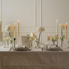 Small Clear Glass Dinner Candle Holder