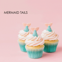 Mermaid Tails Icing Decorations 8pk