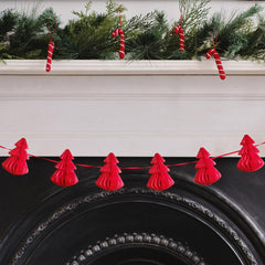 Red Tree Honeycomb Christmas Garland