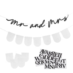 Monochrome Mr & Mrs Customisable Wedding Banner