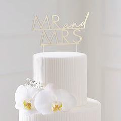 Gold Mr & Mrs Wedding Cake Topper