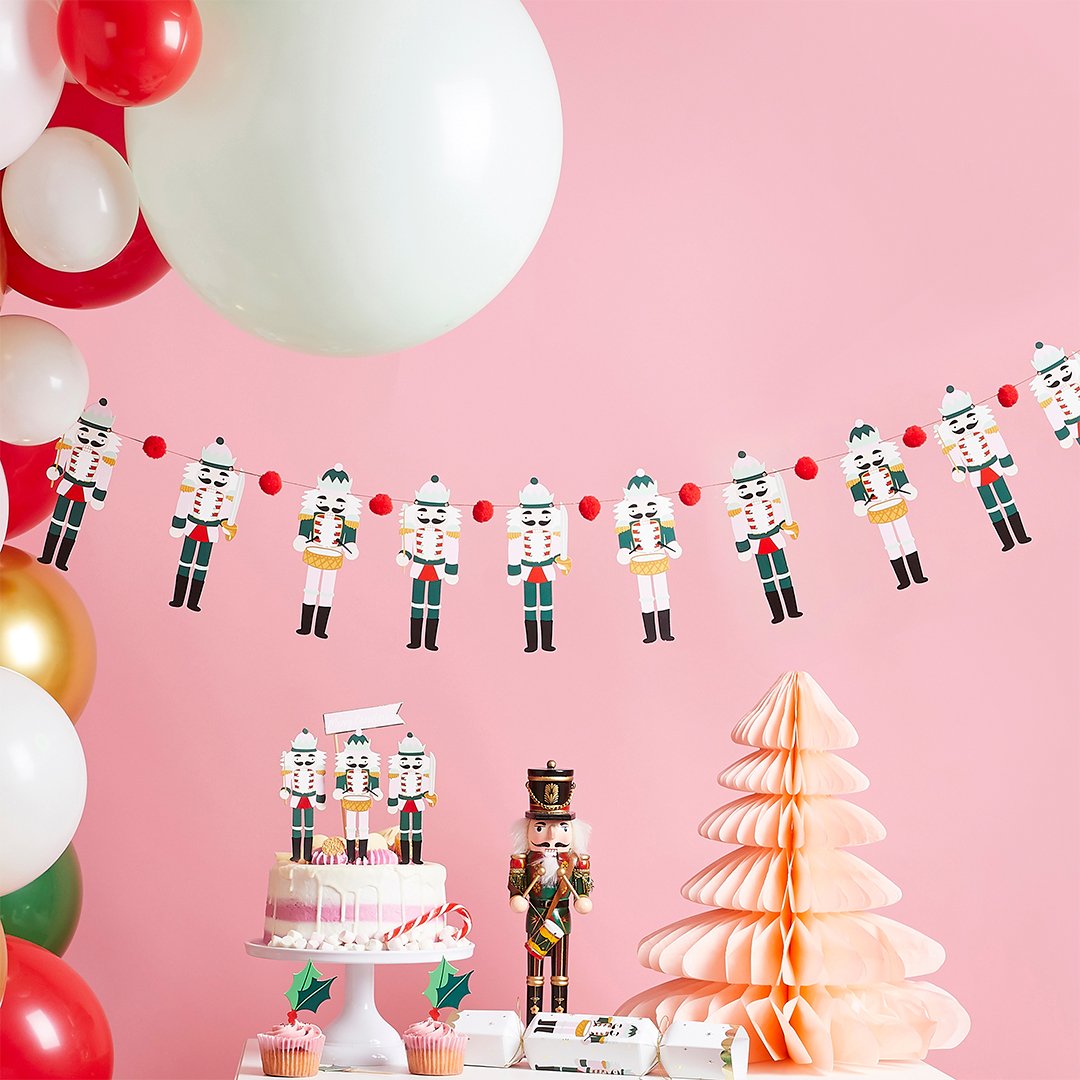Christmas Nutcracker Pom Pom Garland Christmas Nutcracker Pom Pom Garland
