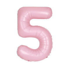 Matte Pink Giant Foil Number Balloon - 5