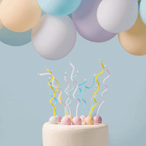 Pastel Rainbow Swirly Cake Candles 16pk