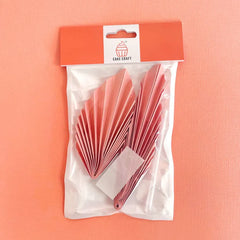 Blush Pink Deco Paper Fan Cake Toppers 2pk