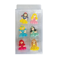 Flat Princess Sugar Icing Decorations 6pk