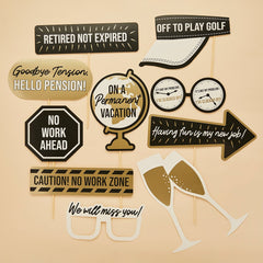 Happy Retirement Photo Booth Props 10pk
