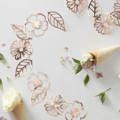 Rose Gold Flower Bunting